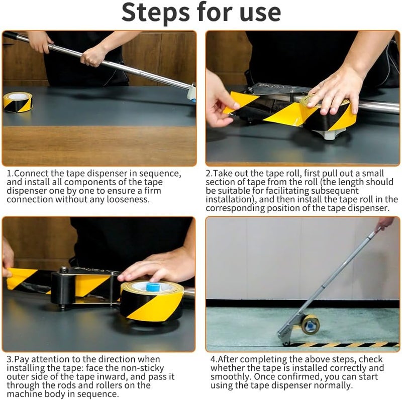 BAUSATZ Floor Tape Marking Machine Manual Lane Marking Applicator with Rubber Roller Manual Floor Tape Applicator,Used for Floor Marking, Decoration Protection and Laying - Image 3